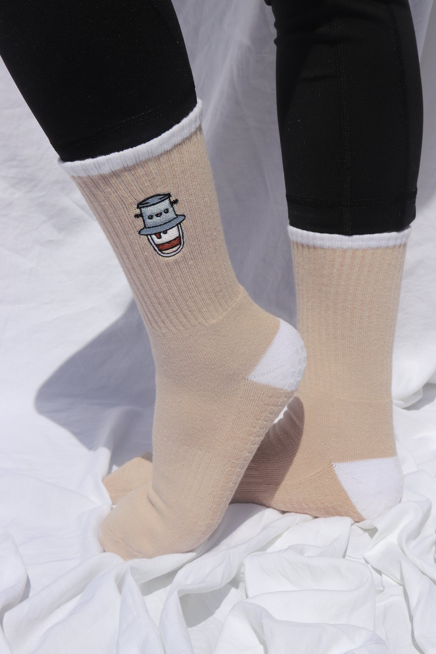 Vietnamese Coffee Pilates Grip Socks