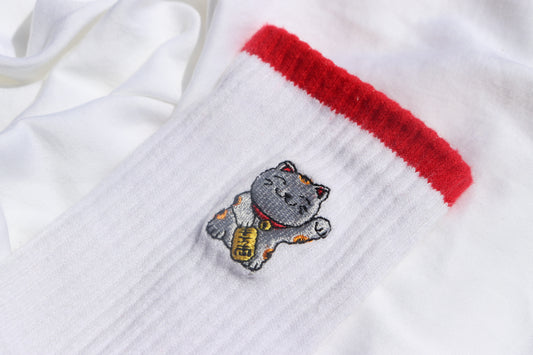 Lucky Cat Pilates Grip Socks