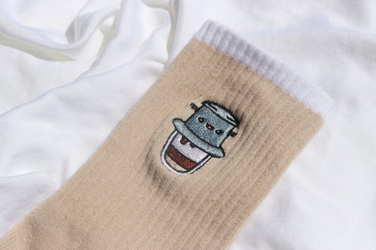 Vietnamese Coffee Pilates Grip Socks